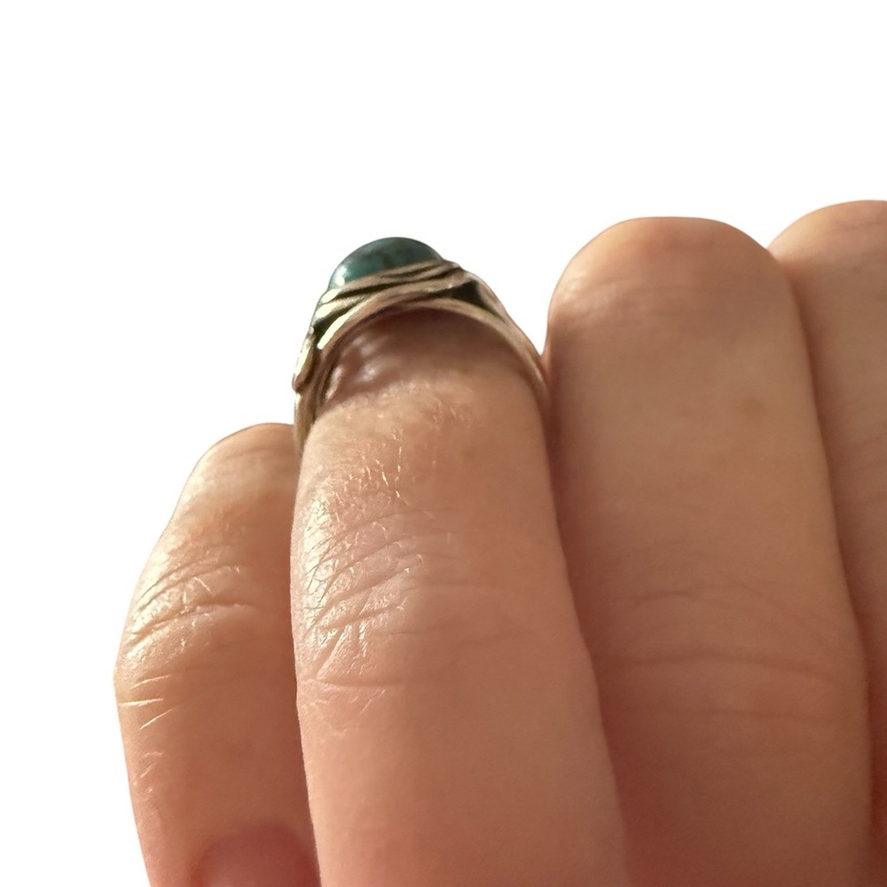 Vintage Didae 925 Israel Sterling Silver Genuine Turquoise Statement Ring - Picture 3 of 11